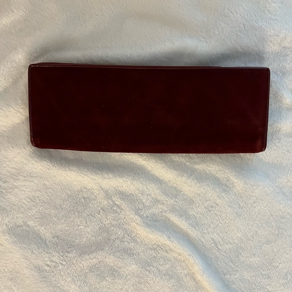Suede red clutch